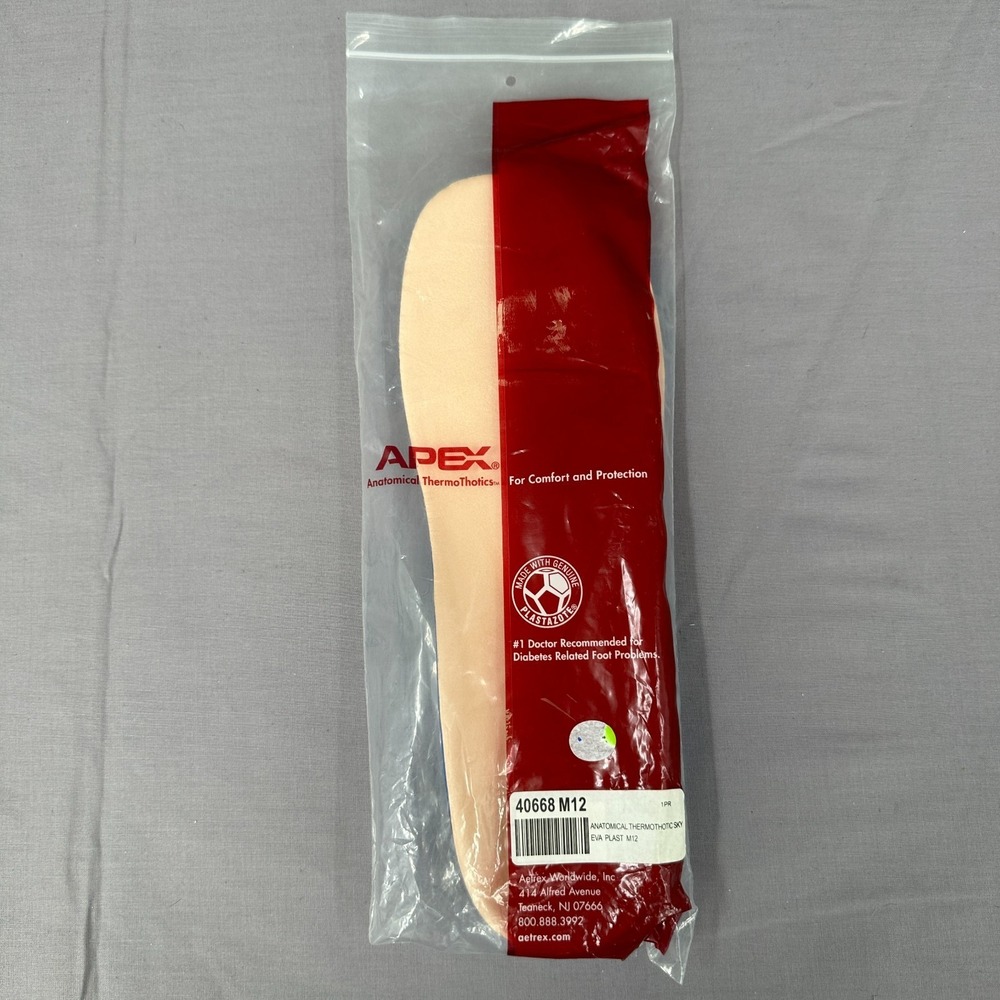 Apex Anatomical Thermothotics Sky EVA Plast Insoles Mens 12 Comfort Orthotic